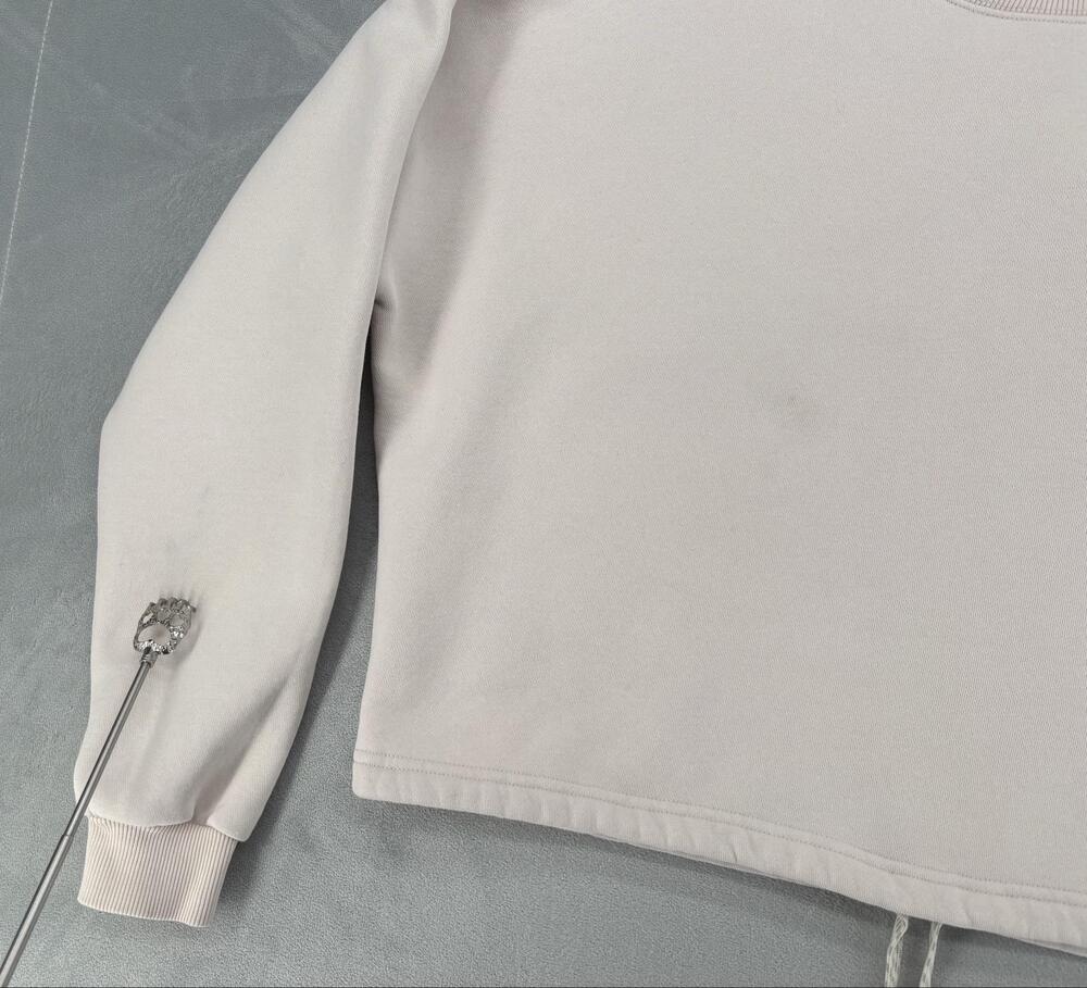 Vuori Sweatshirt Womens L Beige Pullover Fleece Oversized Adjustable Crewneck - Picture 11 of 11